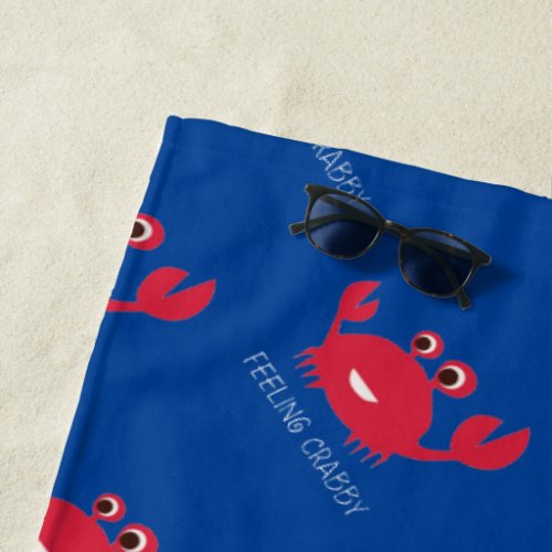 Kids Feeling Crabby Summer Beach Towel