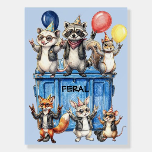 Kids Feral Birthday Sign