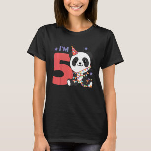 Kids Fifth Birthday Panda Kids A Birthday Panda T-Shirt