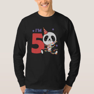 Kids Fifth Birthday Panda Kids A Birthday Panda T-Shirt