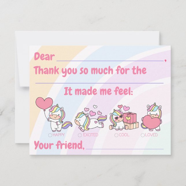 Kids Fill In Thank You Card (Front)
