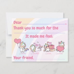 Kids Fill In Thank You Card