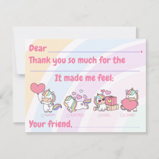 Kids Fill In Thank You Card