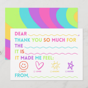 Kids Fill In The Blank Thank You Cards Rainbow