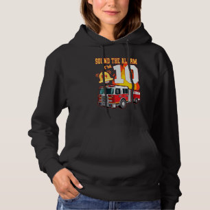 Kids Fire Truck 10th Birthday Boy Firefighter 10 Y Hoodie
