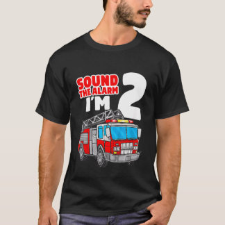 Kids Fire Truck 2 Year Old Firefighter 2nd Birthda T-Shirt