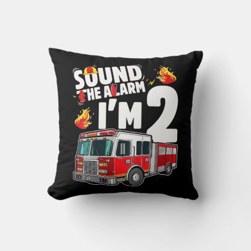 Kids Fire Truck 2 Year Old Firefighter 2nd Throw Pillow