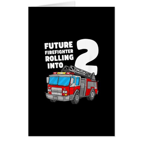 Kids Fire Truck 2nd Birthday 2 Boy Toddler Fire Card