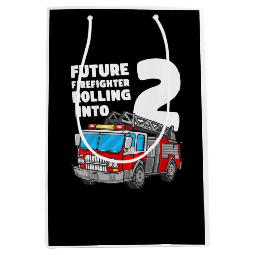 Kids Fire Truck 2nd Birthday 2 Boy Toddler Fire Medium Gift Bag