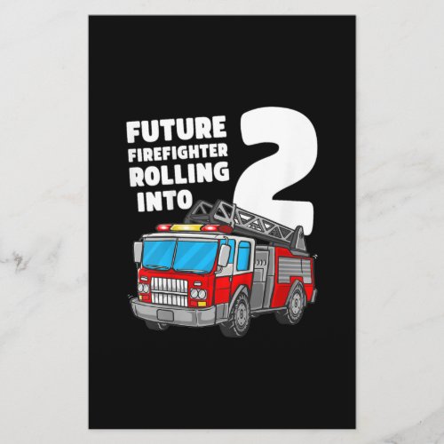 Kids Fire Truck 2nd Birthday 2 Boy Toddler Fire Stationery