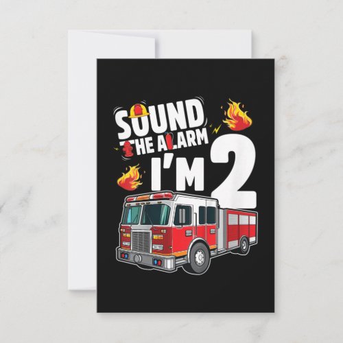 Kids Fire Truck 2nd Birthday Boy Firefighter Invitation