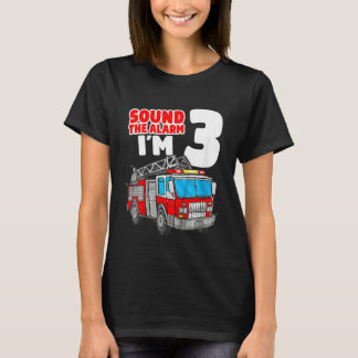 Kids Fire Truck 3 Year Old Firefighter 3rd Birthda T-Shirt
