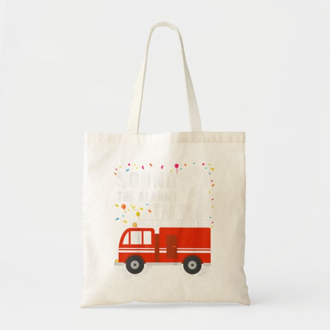 Kids Fire Truck 3rd Birthday Boy 3 Year Old Firefi Tote Bag (Front)