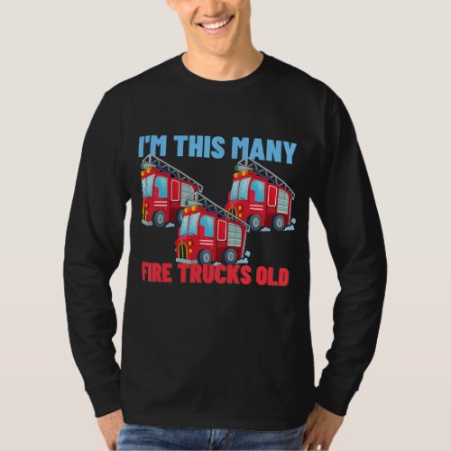 Kids Fire Truck 3rd Birthday Gift Kids Boy T_Shirt