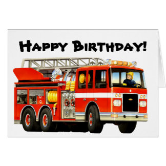Kids Fire Truck Birthday Card Kids Fire Truck Birthday Card