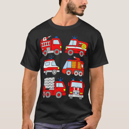 Kids Fire Truck  Boys Toddlers Emergency Vehicle T_Shirt