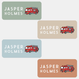 Kids Fire Truck Name Clothing Labels