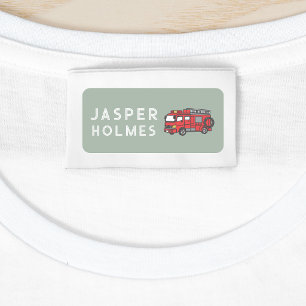 Kids Fire Truck Name Clothing Labels