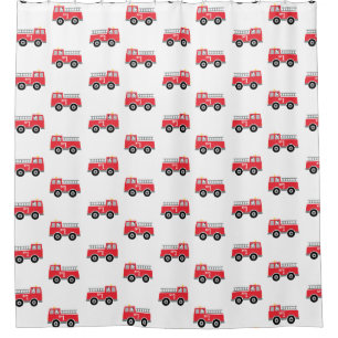 Kids Fire Truck Shower Curtain