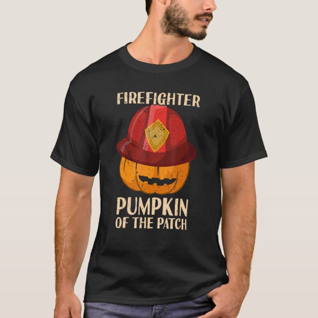Kids Firefighter Pumpkin Of The Patch Girls Boys H T-Shirt (Front)