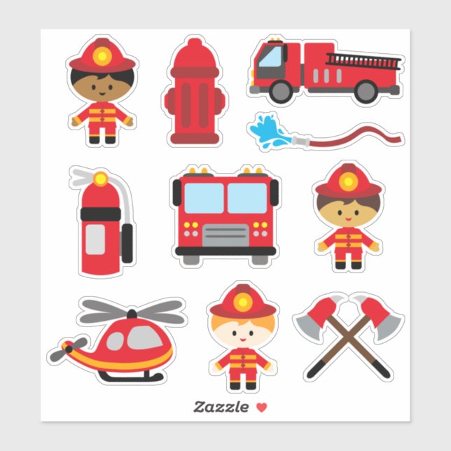 Kids Firefighter Sticker (Sheet)