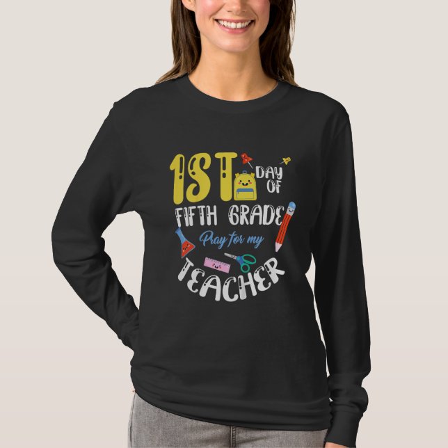 Kids First 1st Day of Fifth 5th Grade Student Back T-Shirt (Front)