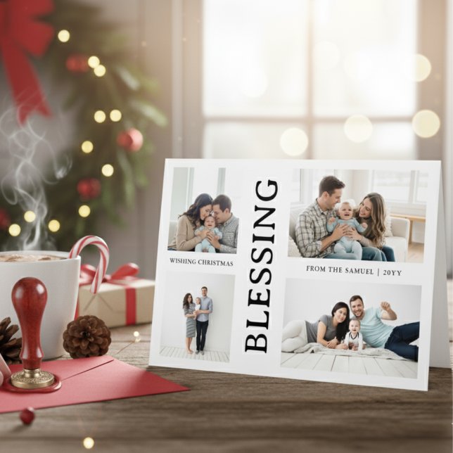 Kid's First Christmas Family Photo Script  Holiday Card (Creator Uploaded)