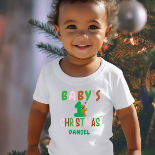 Kids First Christmas Gingerbread Name Funny     Baby T-Shirt