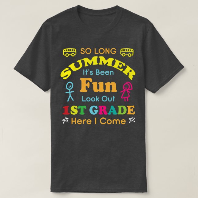 Kids First Day of 1st Grade Back to School Student T-Shirt (Design Front)