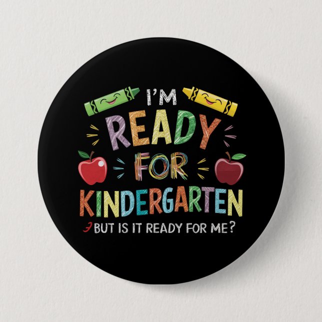 Kids First Day Of Kindergarten Fun Back To Schoo Button (Front)