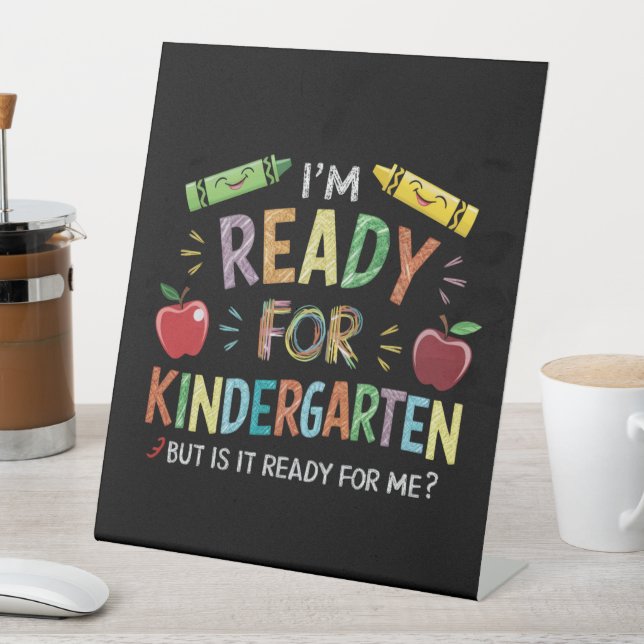 Kids First Day Of Kindergarten Fun Back To Schoo Pedestal Sign (In SItu)