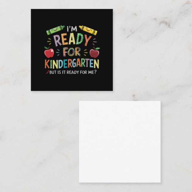 Kids First Day Of Kindergarten Fun Back To Schoo Square Business Card (Front/Back)