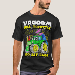 Kids First Grade Tractor VROOM First Day Of School T-Shirt