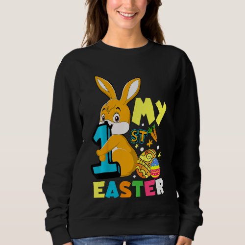 Kids First Happy Easter Day Bunny Egg Boys Girls K Sweatshirt