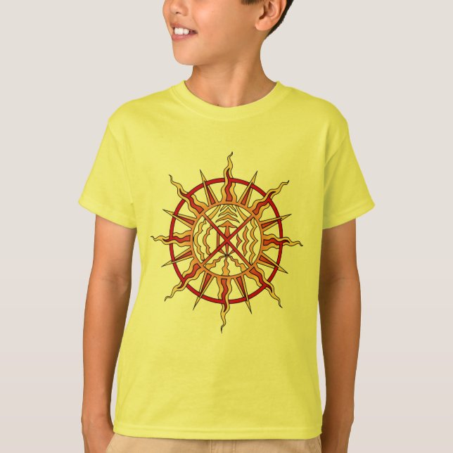 Kid's First Nations T-Shirt Spiritual Tribal Art (Front)