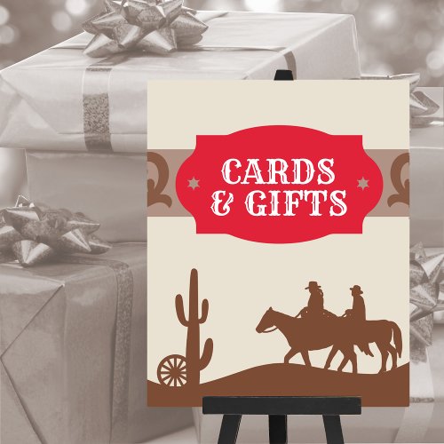 Kids First Rodeo Western Red Cards  GIfts Sign