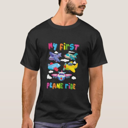 Kids First Time Flying My First Airplane Ride Boys T_Shirt