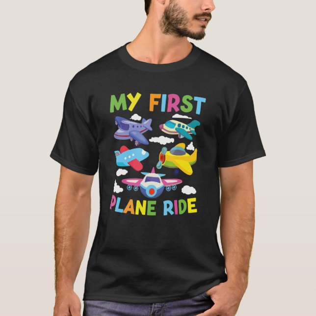 Kids First Time Flying My First Airplane Ride Boys T-Shirt (Front)