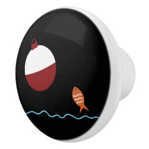 Kids Fish and Bait Ceramic Knob
