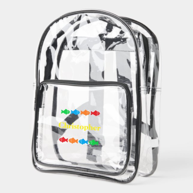 Kids Fishing Clear Backpack (Left)