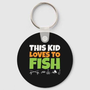 Kids Fishing I This Kid Loves To Fish I Fishing Lo Keychain