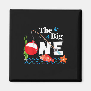 Kids Fishing The Big One Year 1st First Birthday L Magnet