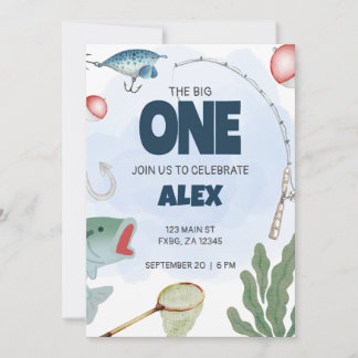 Kids Fishing Theme Birthday Invitation