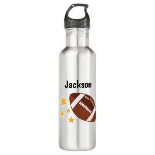 Kids Flag Football Stars Personalized Stainless Steel Water Bottle