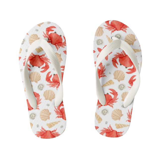 Kids Flip Flops-Crabs Kid's Flip Flops (Footbed)
