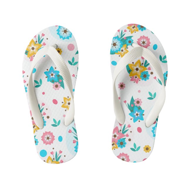  Kids Flip Flops-Flowers Kid's Flip Flops (Footbed)