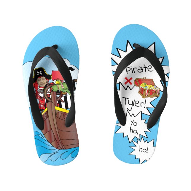 Kids Flip-Flops Pirate Face Kid's Flip Flops (Footbed)