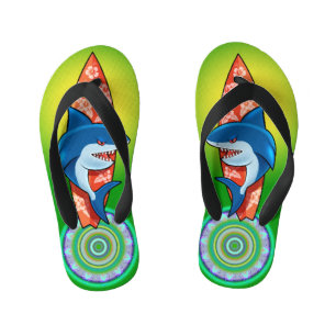 Kids Flip Flops Shark surf hippy boho2