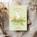 Kids Floral Green Two Silly Goose 2nd Birthday Invitation<br><div class="desc">This cute and playful 2nd birthday invitation features two silly geese wearing party hats in a field of flowers—perfect for your little one’s "Two Silly" birthday celebration! With colorful, cheerful typography and a charming green gingham pattern on the back, this invite sets the tone for a fun and whimsical farm-style...</div>