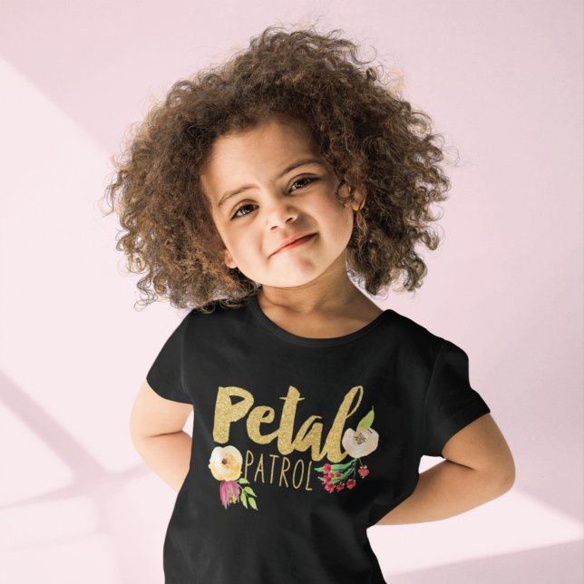 Kids Flower Girl Bridesmaid Petal Patrol T-Shirt (Creator Uploaded)